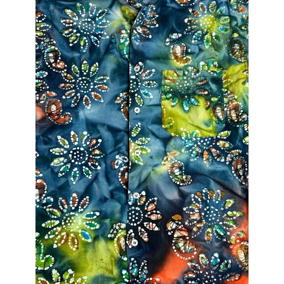 Tuttle Distinctive Sportswear Artsy Floral Button Down Shirt Mens Small - Italy - Picture 2 of 4